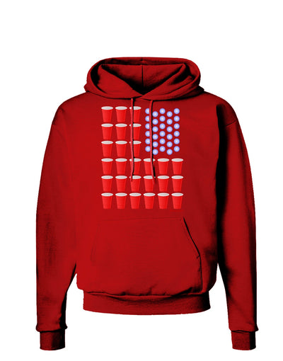 Beer Pong Flag Dark Hoodie Sweatshirt-Hoodie-TooLoud-Red-Small-Davson Sales