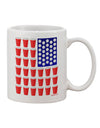 Beer Pong Flag Design 11 oz Coffee Mug - Expertly Crafted Drinkware-11 OZ Coffee Mug-TooLoud-White-Davson Sales