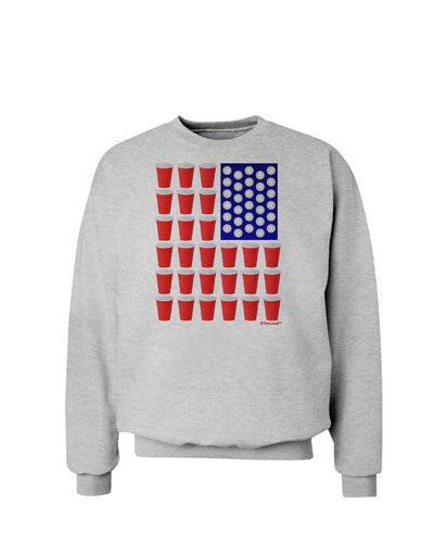 Beer Pong Flag Sweatshirt-Sweatshirts-TooLoud-AshGray-Small-Davson Sales