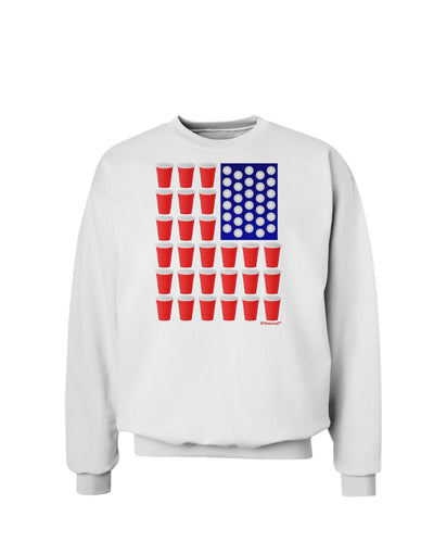 Beer Pong Flag Sweatshirt-Sweatshirts-TooLoud-White-Small-Davson Sales