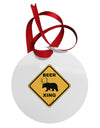 Beer Xing Circular Metal Ornament-Ornament-TooLoud-White-Davson Sales