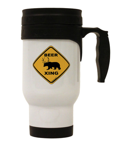 Beer Xing Stainless Steel 14oz Travel Mug-Travel Mugs-TooLoud-White-Davson Sales