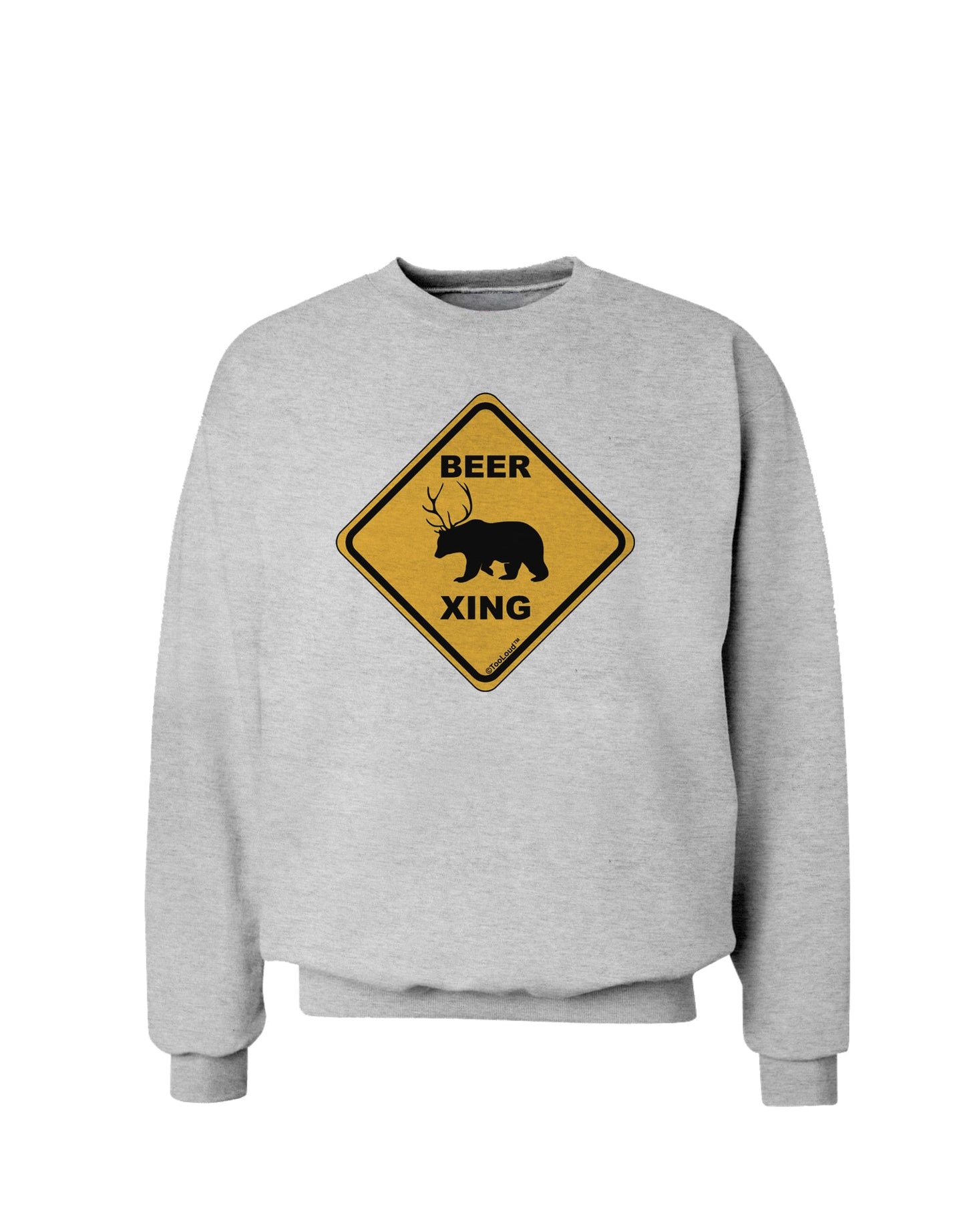 Beer Xing Sweatshirt-Sweatshirts-TooLoud-AshGray-Small-Davson Sales