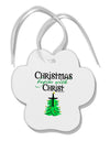 Begins With Christ Paw Print Shaped Ornament-Ornament-TooLoud-White-Davson Sales