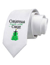 Begins With Christ Printed White Necktie