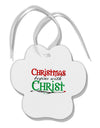 Begins With Christ Text Paw Print Shaped Ornament-Ornament-TooLoud-White-Davson Sales