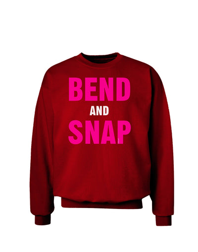 Bend and Snap Pink Text Adult Dark Sweatshirt-Sweatshirts-TooLoud-Deep-Red-Small-Davson Sales