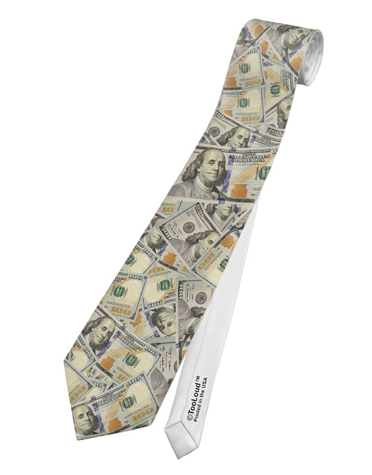 Benjamins Printed White Necktie All Over Print by TooLoud