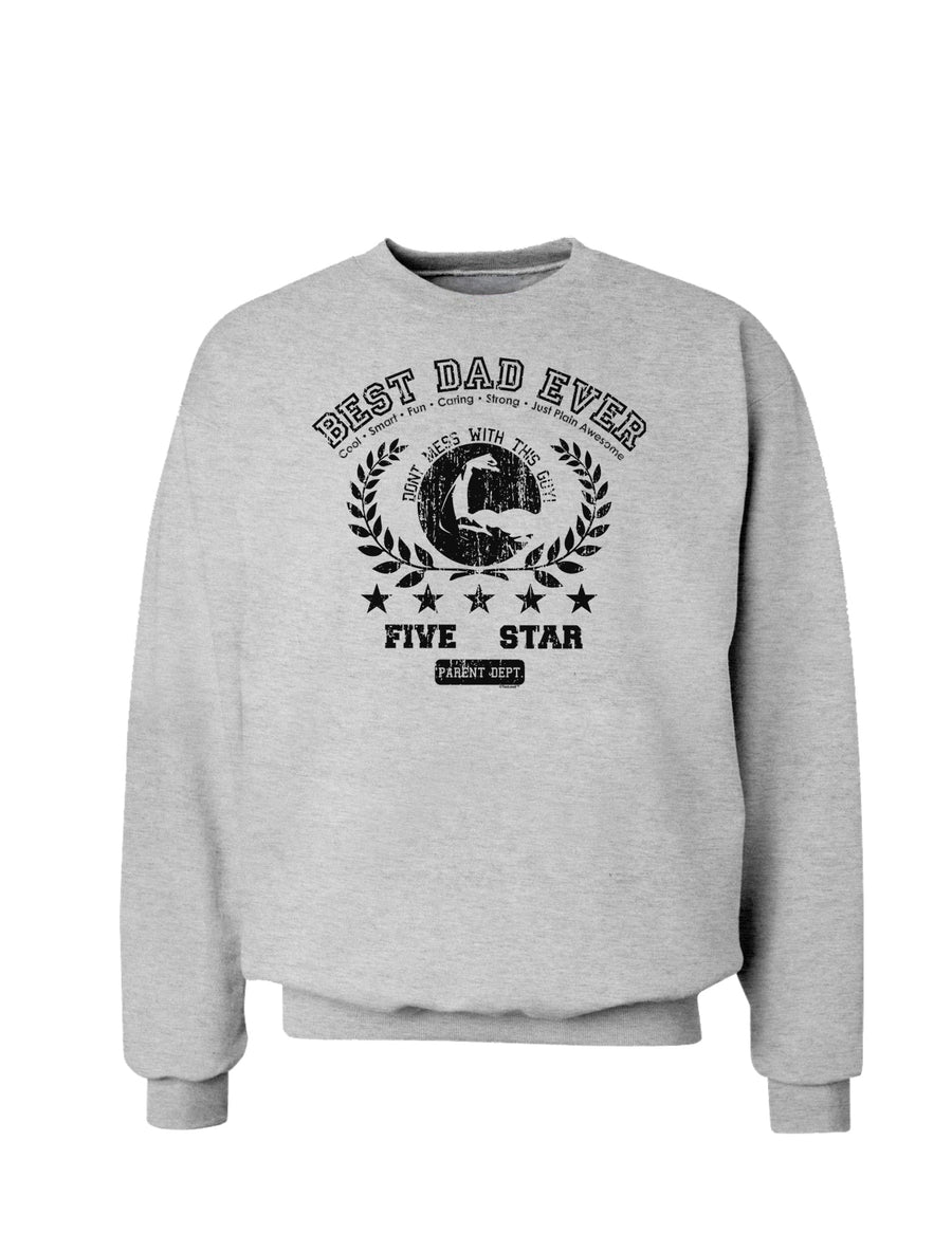 Best Dad Ever Distressed Collegiate Sweatshirt-Sweatshirts-TooLoud-White-Small-Davson Sales