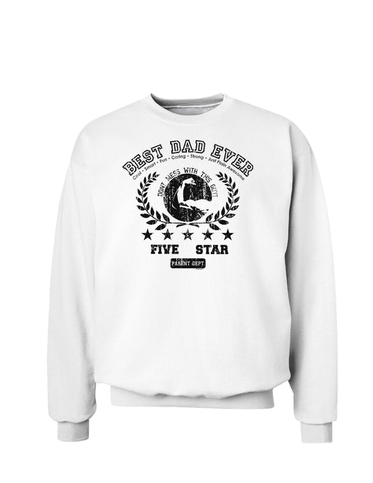 Best Dad Ever Distressed Collegiate Sweatshirt-Sweatshirts-TooLoud-White-Small-Davson Sales