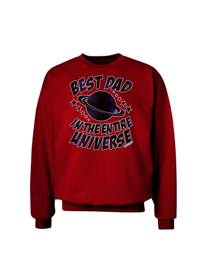 Best Dad in the Entire Universe - Galaxy Print Adult Dark Sweatshirt-Sweatshirts-TooLoud-Deep-Red-Small-Davson Sales