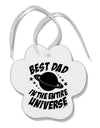 Best Dad in the Entire Universe Paw Print Shaped Ornament-Ornament-TooLoud-White-Davson Sales