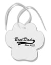 Best Dad Since 2015 Paw Print Shaped Ornament by TooLoud-Ornament-TooLoud-White-Davson Sales