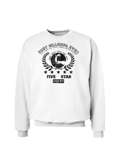 Best Grandpa Ever Distressed Collegiate Sweatshirt-Sweatshirts-TooLoud-White-Small-Davson Sales