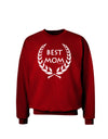 Best Mom - Wreath Design Adult Dark Sweatshirt by TooLoud-Sweatshirts-TooLoud-Deep-Red-Small-Davson Sales