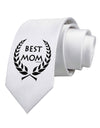Best Mom - Wreath Design Printed White Necktie by TooLoud
