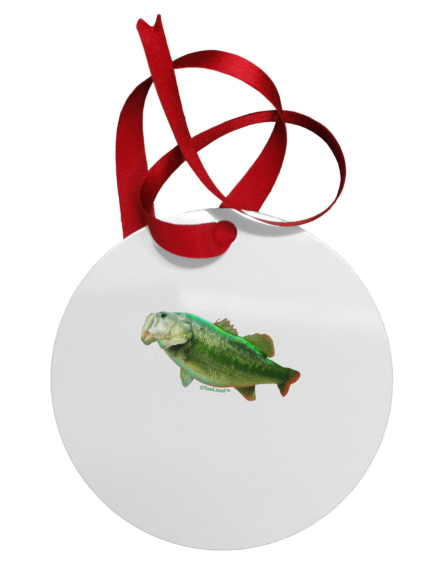 Big Bass Fish Circular Metal Ornament-Ornament-TooLoud-White-Davson Sales