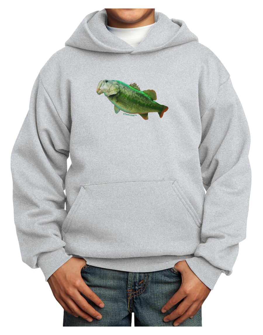 Big Bass Fish Youth Hoodie Pullover Sweatshirt-Youth Hoodie-TooLoud-White-XS-Davson Sales