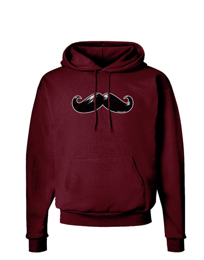 Big Black Mustache Dark Hoodie Sweatshirt-Hoodie-TooLoud-Maroon-Small-Davson Sales