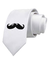 Big Black Mustache Printed White Necktie