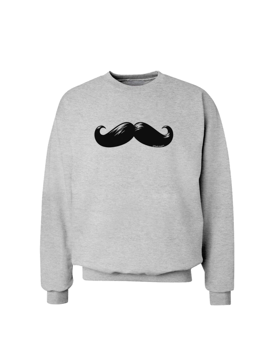 Big Black Mustache Sweatshirt-Sweatshirts-TooLoud-White-Small-Davson Sales