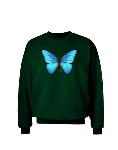 Big Blue Butterfly Adult Dark Sweatshirt-Sweatshirts-TooLoud-Deep-Forest-Green-Small-Davson Sales