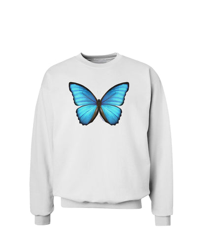 Big Blue Butterfly Sweatshirt-Sweatshirts-TooLoud-White-Small-Davson Sales