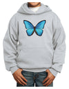 Big Blue Butterfly Youth Hoodie Pullover Sweatshirt-Youth Hoodie-TooLoud-Ash-XS-Davson Sales