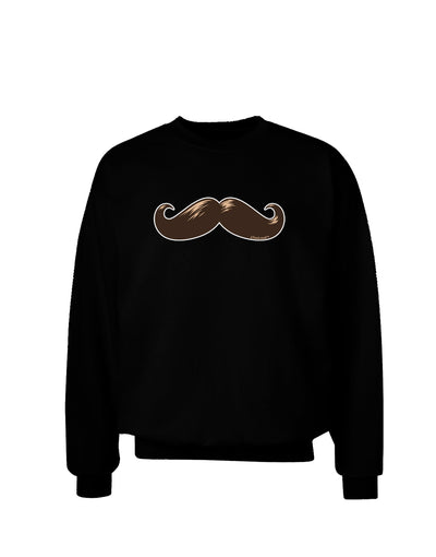 Big Brown Mustache Adult Dark Sweatshirt-Sweatshirts-TooLoud-Black-Small-Davson Sales