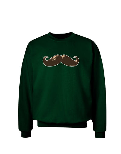 Big Brown Mustache Adult Dark Sweatshirt-Sweatshirts-TooLoud-Deep-Forest-Green-Small-Davson Sales