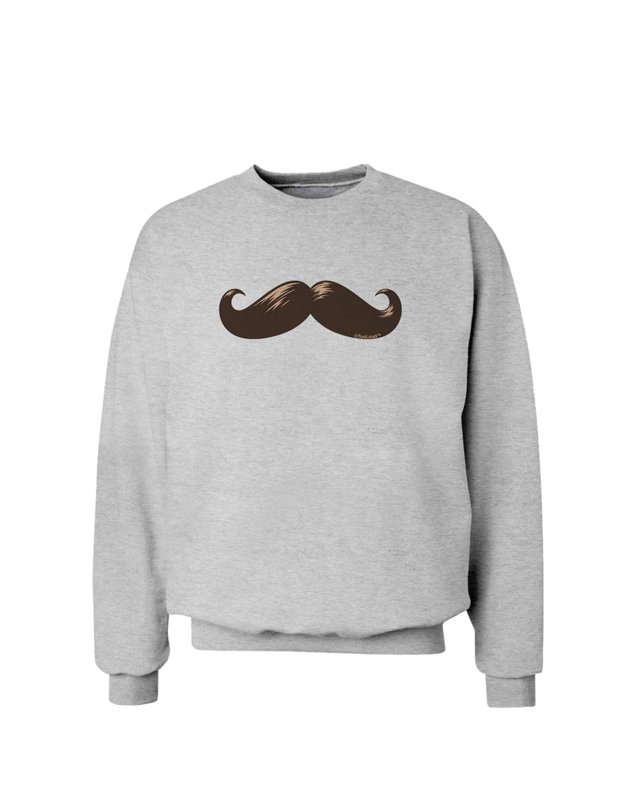 Big Brown Mustache Sweatshirt-Sweatshirts-TooLoud-White-Small-Davson Sales