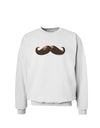 Big Brown Mustache Sweatshirt-Sweatshirts-TooLoud-White-Small-Davson Sales