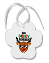 Big Daddy Reindeer Matching Deer Paw Print Shaped Ornament-Ornament-TooLoud-White-Davson Sales