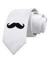 Big Fancy Mustache Printed White Necktie