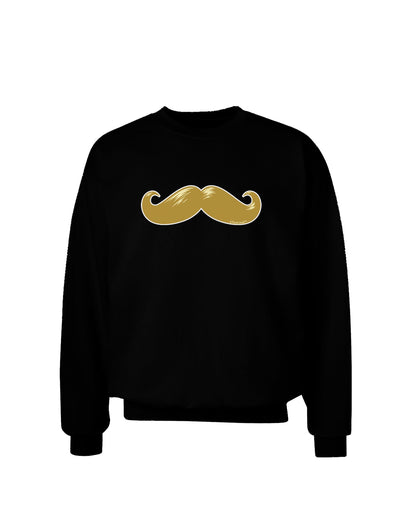 Big Gold Blonde Mustache Adult Dark Sweatshirt-Sweatshirts-TooLoud-Black-Small-Davson Sales