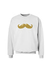 Big Gold Blonde Mustache Sweatshirt-Sweatshirts-TooLoud-White-Small-Davson Sales