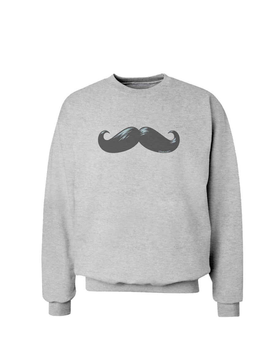 Big Gray Mustache Sweatshirt-Sweatshirts-TooLoud-White-Small-Davson Sales