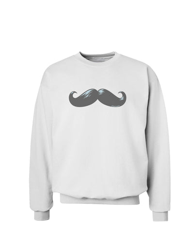 Big Gray Mustache Sweatshirt-Sweatshirts-TooLoud-White-Small-Davson Sales