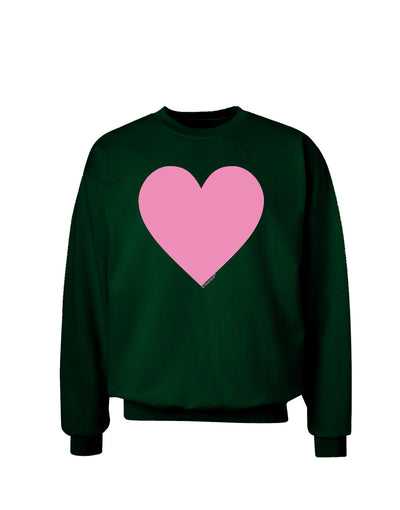 Big Pink Heart Valentine's Day Adult Dark Sweatshirt-Sweatshirt-TooLoud-Deep-Forest-Green-Small-Davson Sales