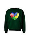 Big Puzzle Heart - Autism Awareness Adult Dark Sweatshirt by TooLoud-Sweatshirts-TooLoud-Deep-Forest-Green-Small-Davson Sales