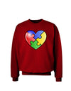 Big Puzzle Heart - Autism Awareness Adult Dark Sweatshirt by TooLoud-Sweatshirts-TooLoud-Deep-Red-Small-Davson Sales