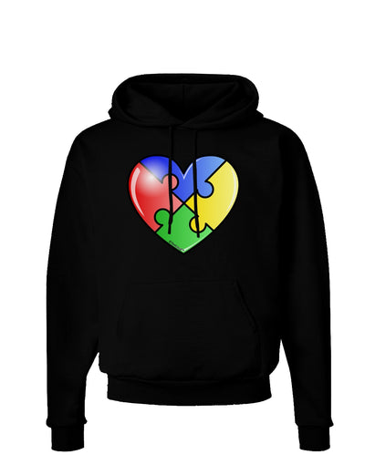 Big Puzzle Heart - Autism Awareness Dark Hoodie Sweatshirt by TooLoud-Hoodie-TooLoud-Black-Small-Davson Sales