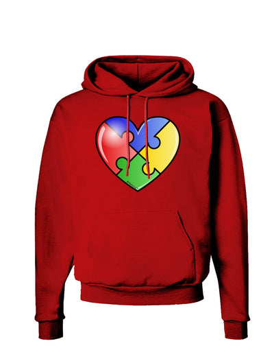 Big Puzzle Heart - Autism Awareness Dark Hoodie Sweatshirt by TooLoud-Hoodie-TooLoud-Red-Small-Davson Sales