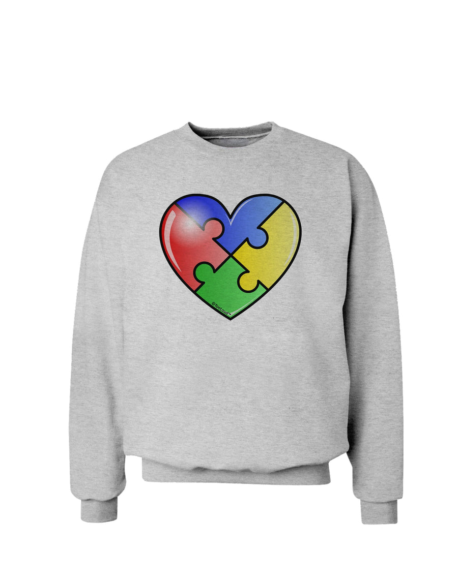 Big Puzzle Heart - Autism Awareness Sweatshirt by TooLoud-Sweatshirts-TooLoud-White-Small-Davson Sales