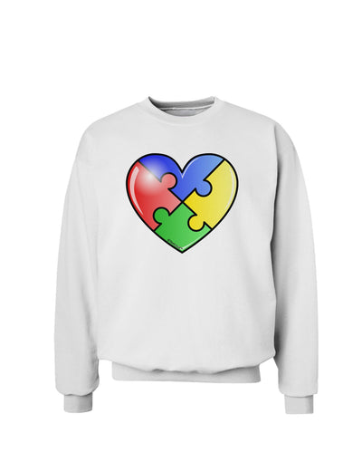 Big Puzzle Heart - Autism Awareness Sweatshirt by TooLoud-Sweatshirts-TooLoud-White-Small-Davson Sales