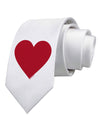 Big Red Heart Valentine's Day Printed White Necktie