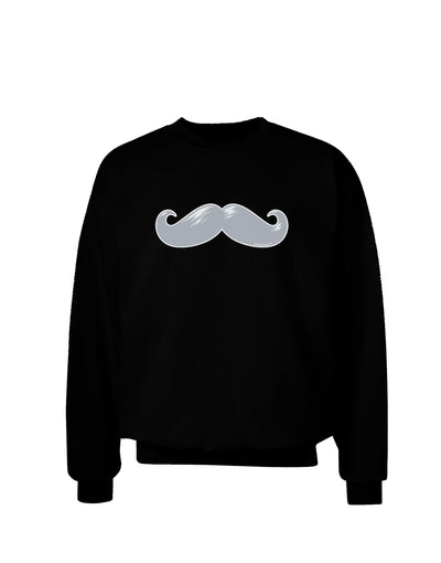 Big Silver White Mustache Adult Dark Sweatshirt-Sweatshirts-TooLoud-Black-Small-Davson Sales