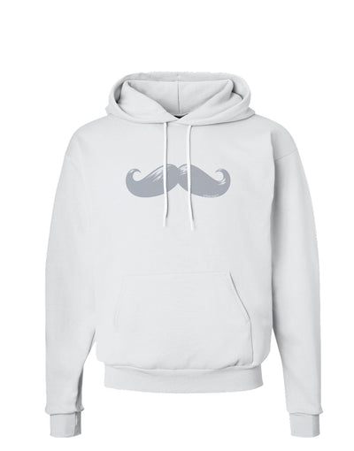 Big Silver White Mustache Hoodie Sweatshirt-Hoodie-TooLoud-White-Small-Davson Sales