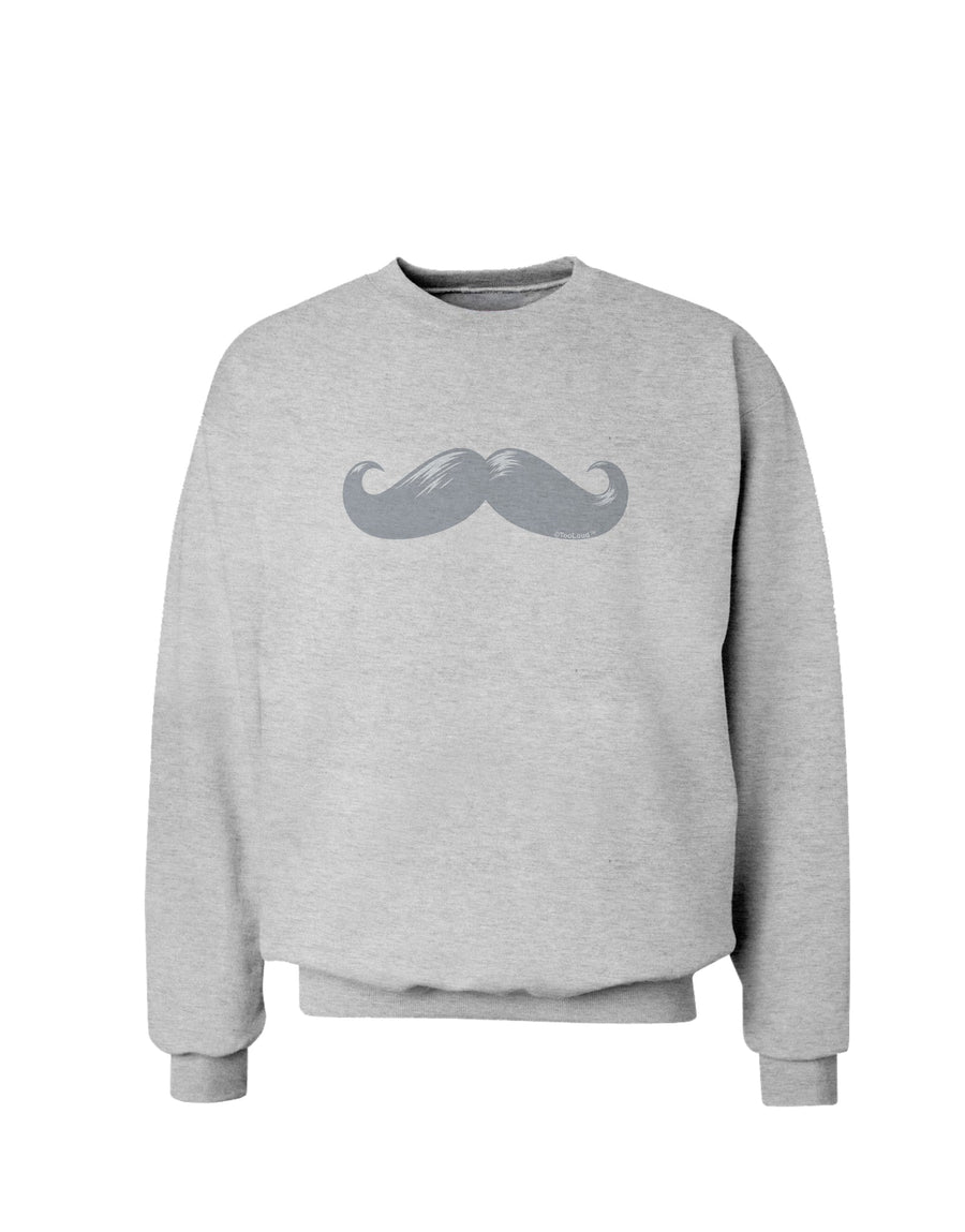 Big Silver White Mustache Sweatshirt-Sweatshirts-TooLoud-White-Small-Davson Sales