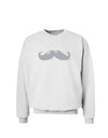 Big Silver White Mustache Sweatshirt-Sweatshirts-TooLoud-White-Small-Davson Sales